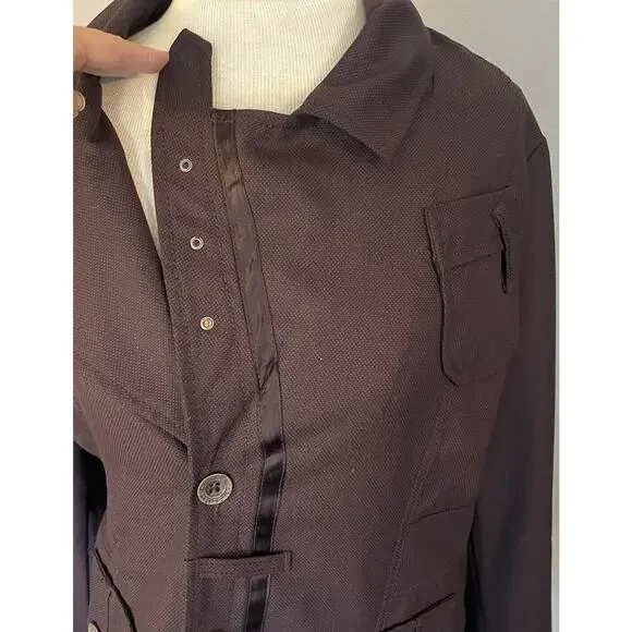 Diesel Jacket Women LG Plum Wool Biker Y2K Grunge Whimsigoth Festival Cosplay - Picture 7 of 11